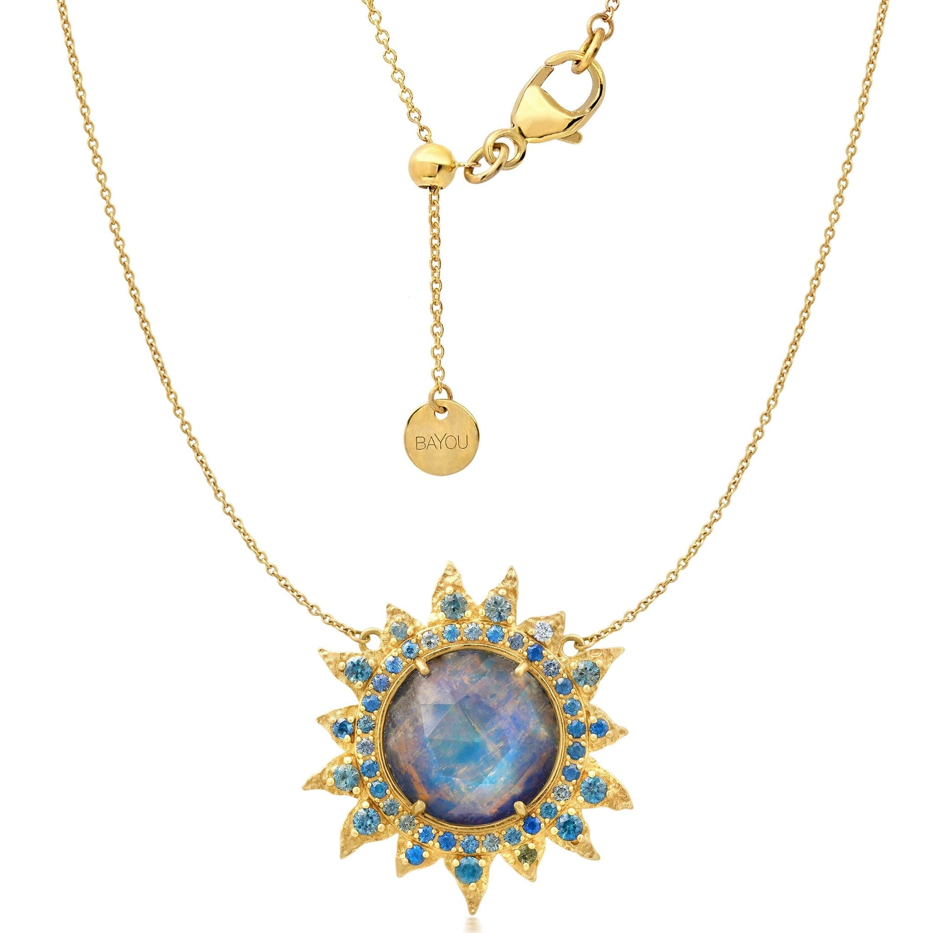 Rainbow Moonstone Sapphire Necklace – Bayou with Love