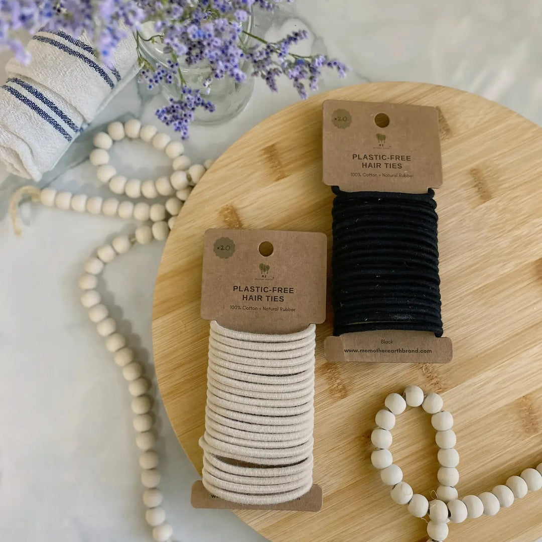 Black Plastic-Free Hair Ties Beauty Me Mother Earth 