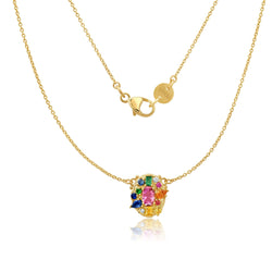 29Gradient Rainbow Oval Necklace Jewelry Bayou with Love 