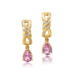 Diamond + Tourmaline Braided Huggies Jewelry Bayou with Love 