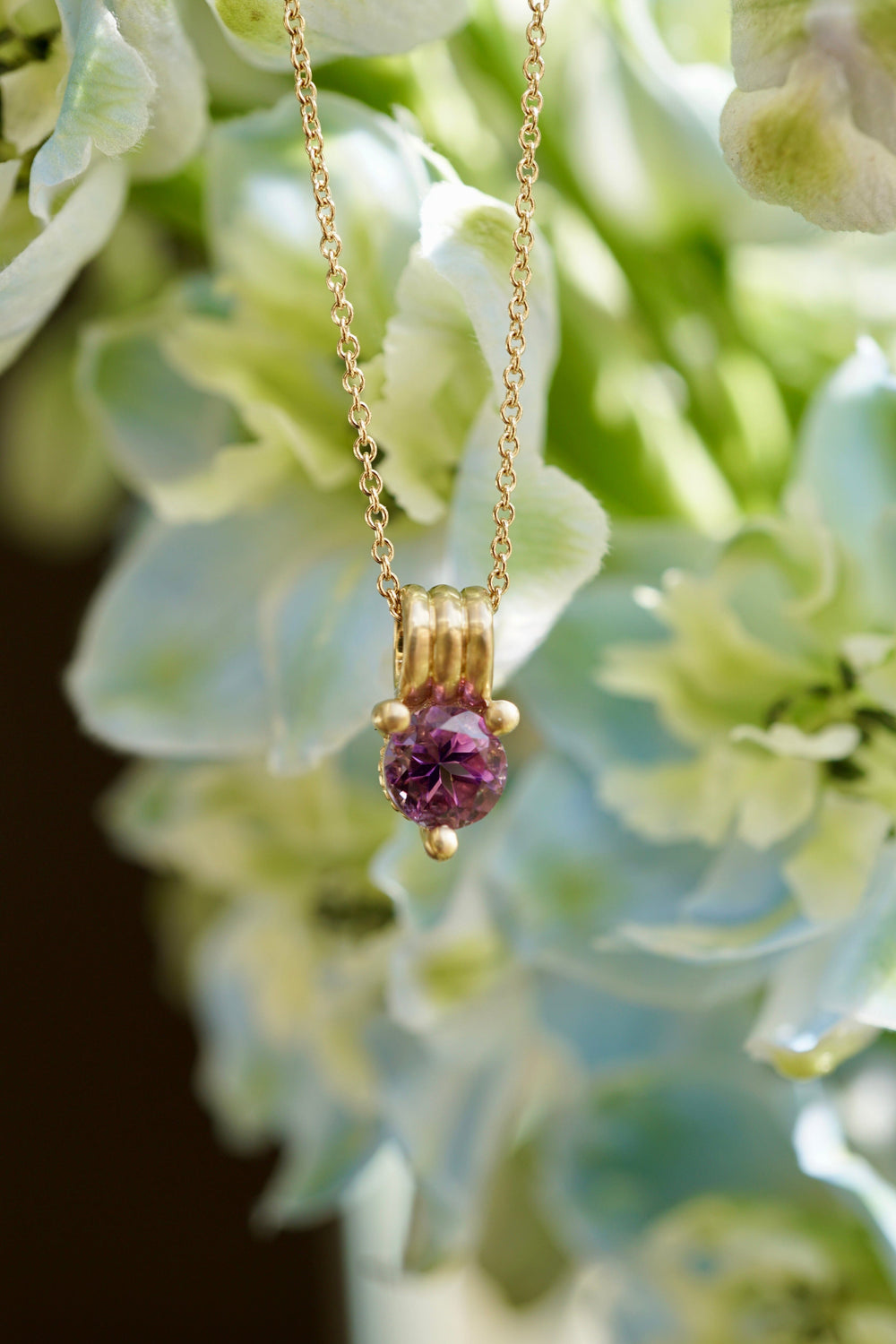 Amethyst Birthstone Triple Orbit Necklace Jewelry Bayou with Love 