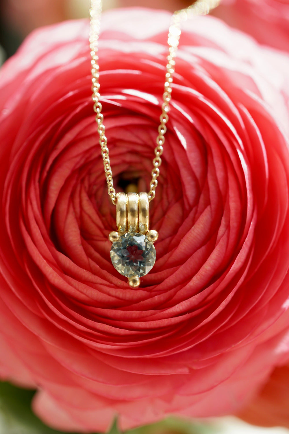 Aquamarine Birthstone Triple Orbit Necklace Jewelry Bayou with Love 
