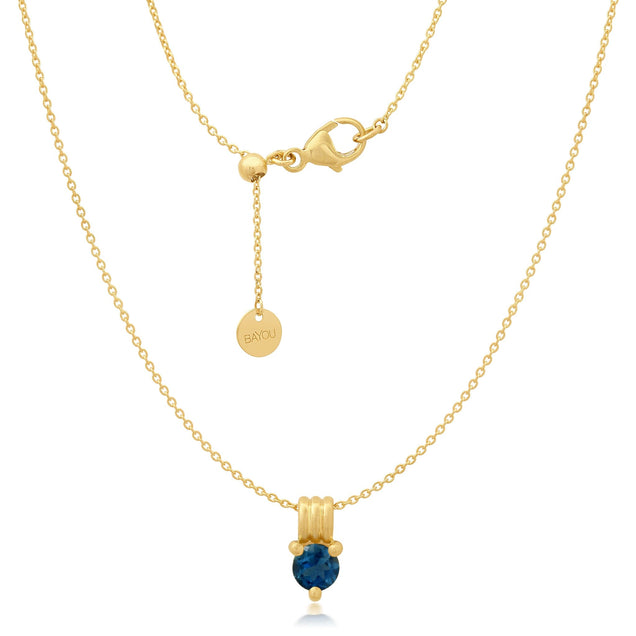 Birthstone Triple Orbit Necklace Bayou with Love Blue Topaz 