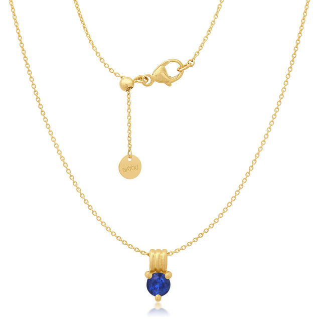 Birthstone Triple Orbit Necklace Bayou with Love Sapphire 