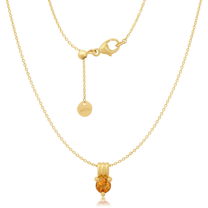 Birthstone Triple Orbit Necklace Bayou with Love Citrine 