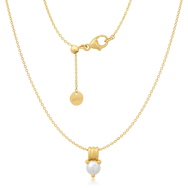 Birthstone Triple Orbit Necklace Bayou with Love Pearl 