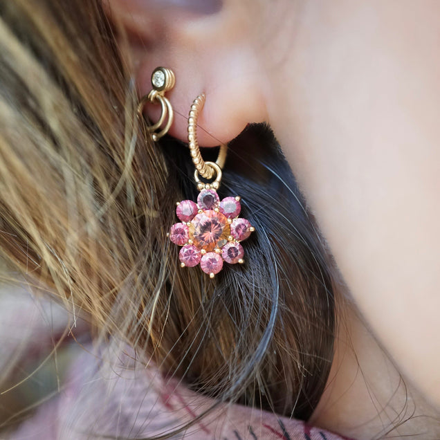Cognac Malawi Sapphires + Pink Spinel Sunflower Jewelry Bayou with Love 
