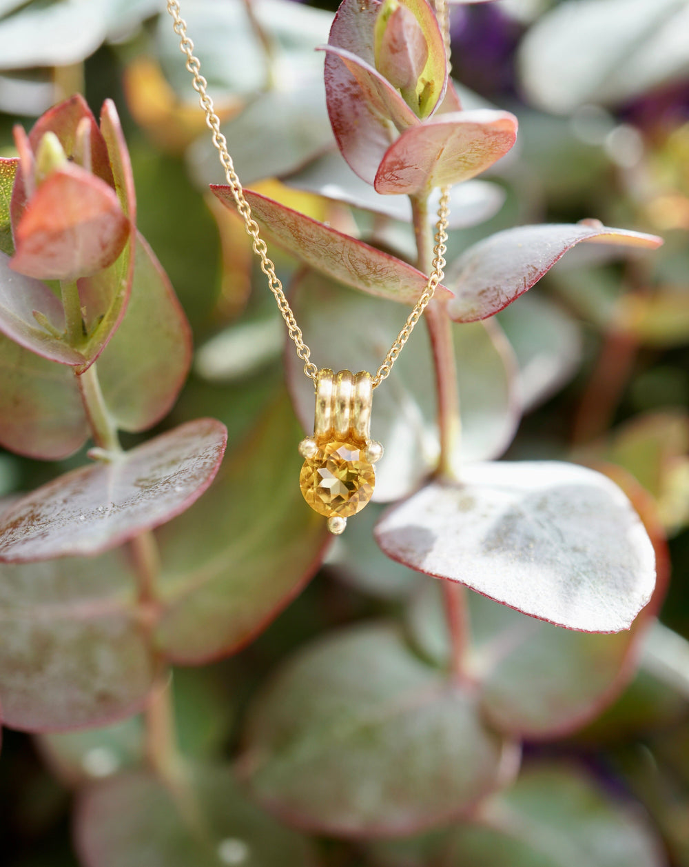 Citrine Birthstone Triple Orbit Necklace Jewelry Bayou with Love 
