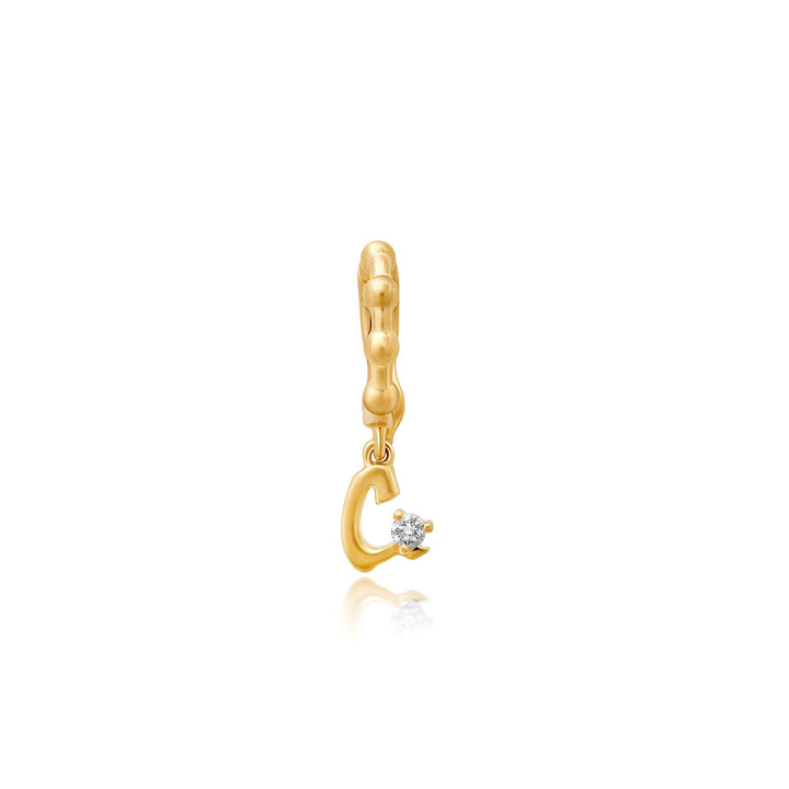 Bayou Gold + Diamond Initial Charms Hidden Bayou with Love C 