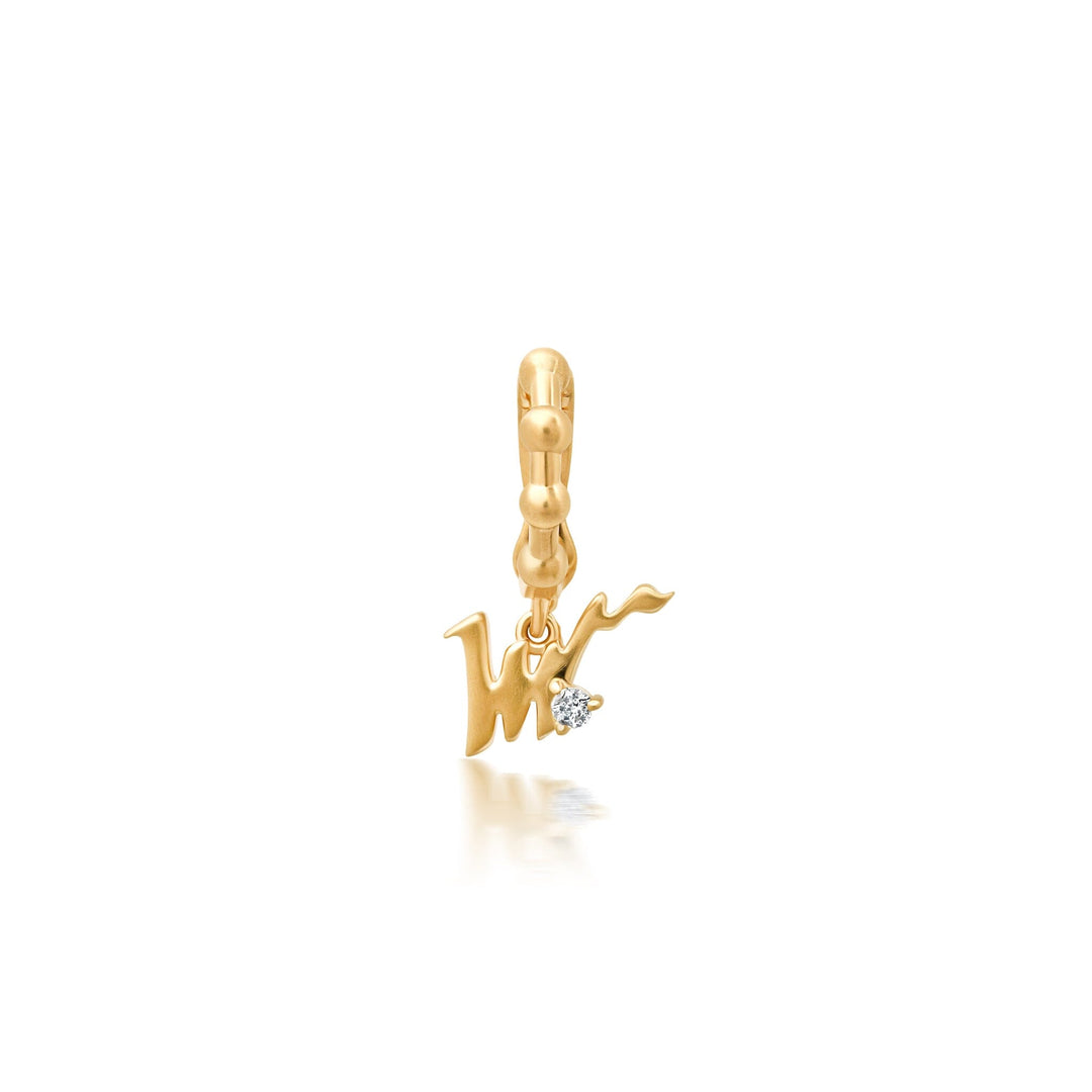 Bayou Gold + Diamond Initial Charms Hidden Bayou with Love W 