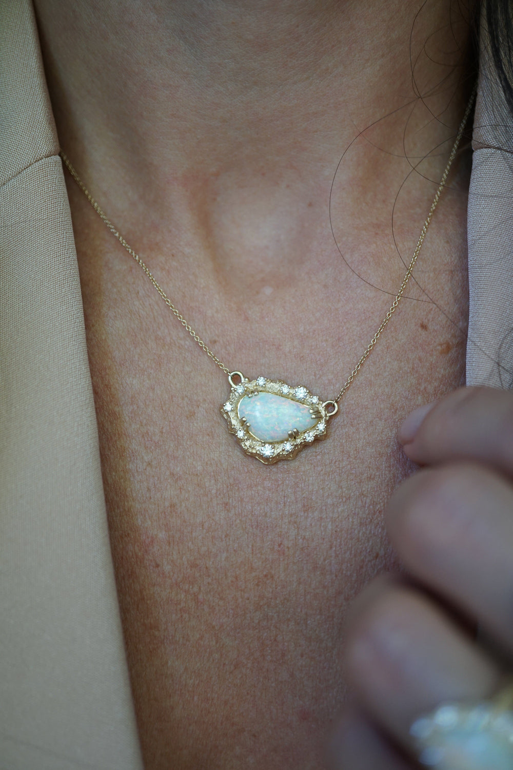 Opal Diamond Moonscape Necklace Jewelry Bayou with Love 