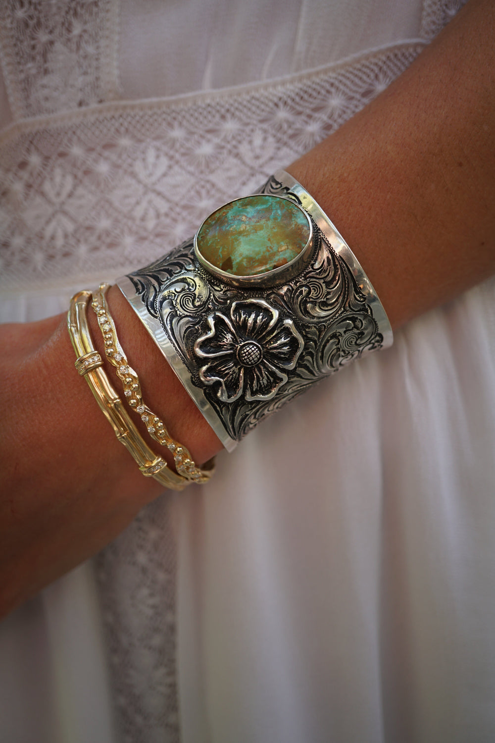 Diamond Wrapped Rattan Cuff Jewelry Bayou with Love 