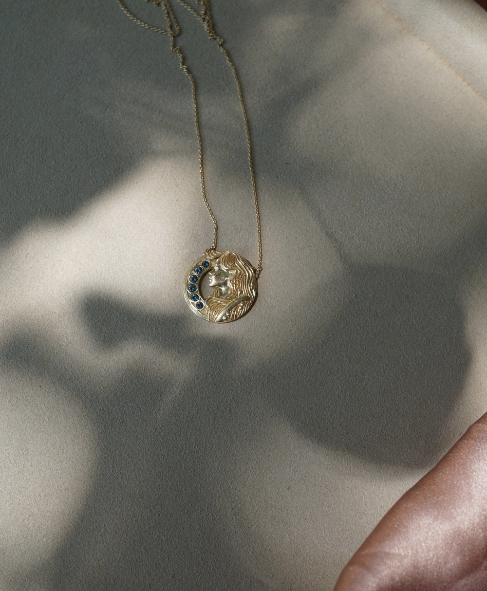 Sapphire Goddess Necklace Jewelry Bayou with Love 