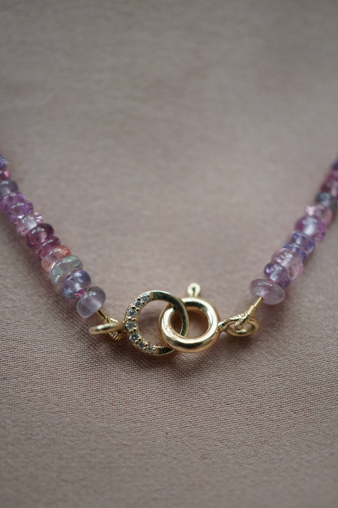Pink Sapphire Crescent Moon Necklace Jewelry Bayou with Love 