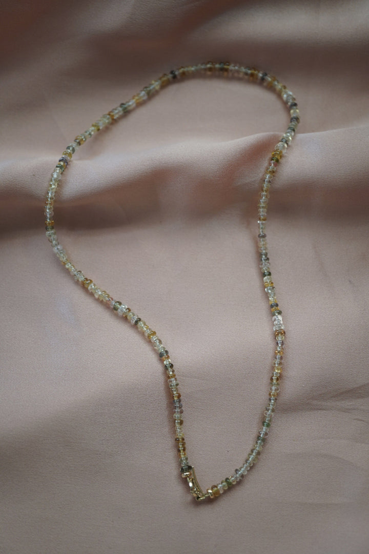 Yellow Sapphire Crescent Moon Necklace Jewelry Bayou with Love 