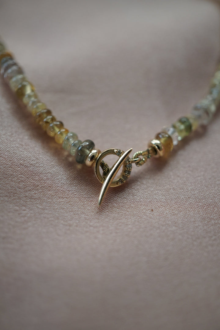 Yellow Sapphire Crescent Moon Necklace Jewelry Bayou with Love 