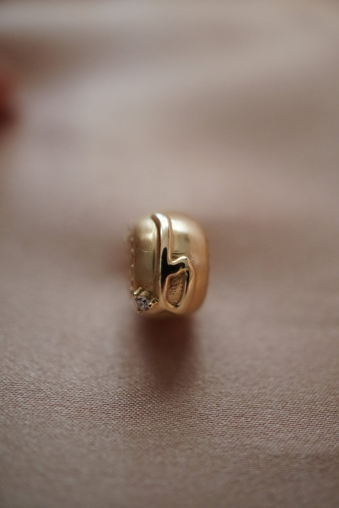 Gold + Diamond Initial Bead "b"