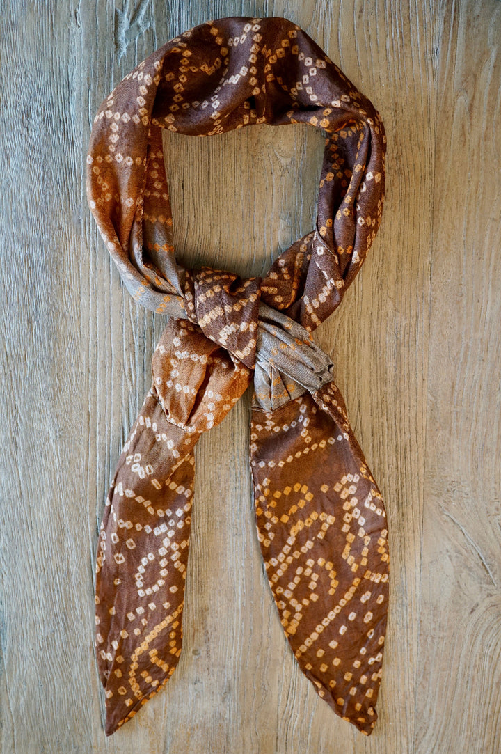 Upcycled Silk Hair/Body Wrap Accessories Annahmol Golden Ikat 
