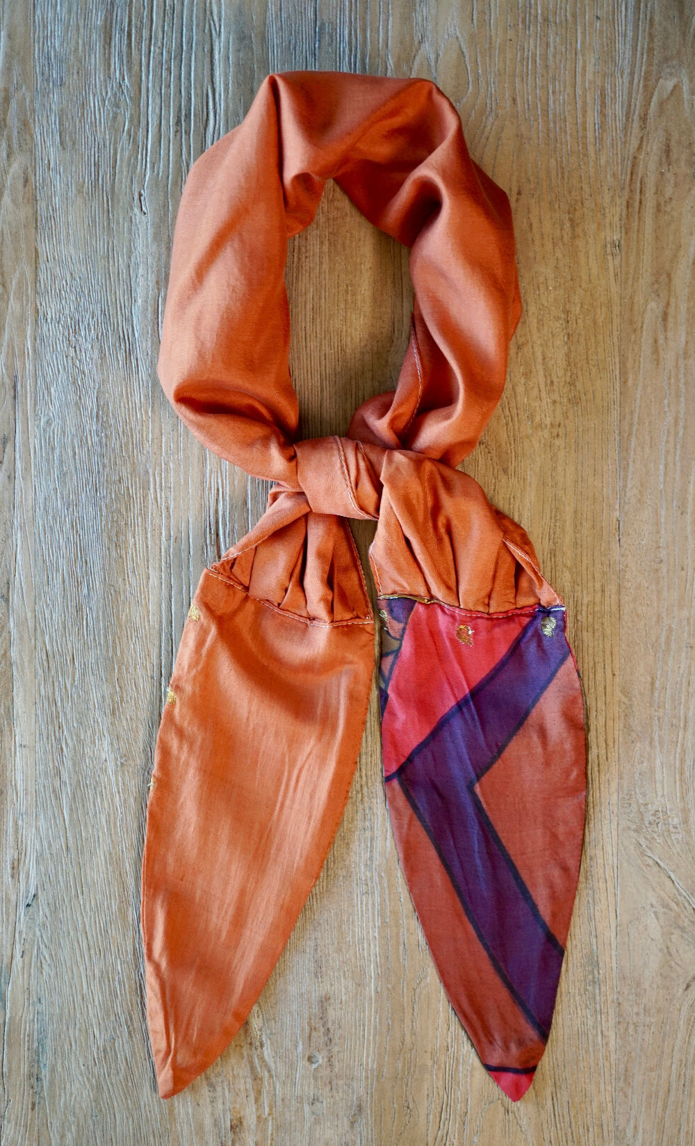 Upcycled Silk Hair/Body Wrap Accessories Annahmol Arancia 