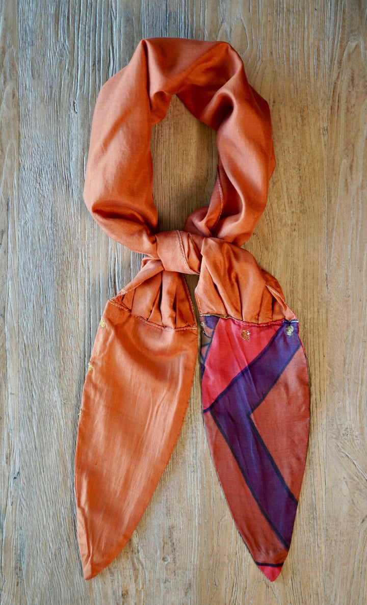 Upcycled Silk Hair/Body Wrap Accessories Annahmol Arancia 