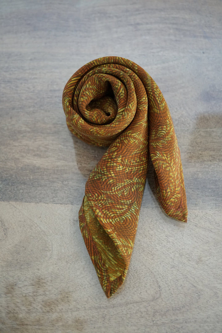 Upcycled Crepe Silk Neckerchief Fall/ Winter Collection Accessories Bayou with Love Multi Limpet 25x25 