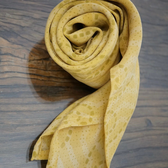 Upcycled Crepe Silk Neckerchief | Waves Accessories Bayou with Love Waves 25x25 