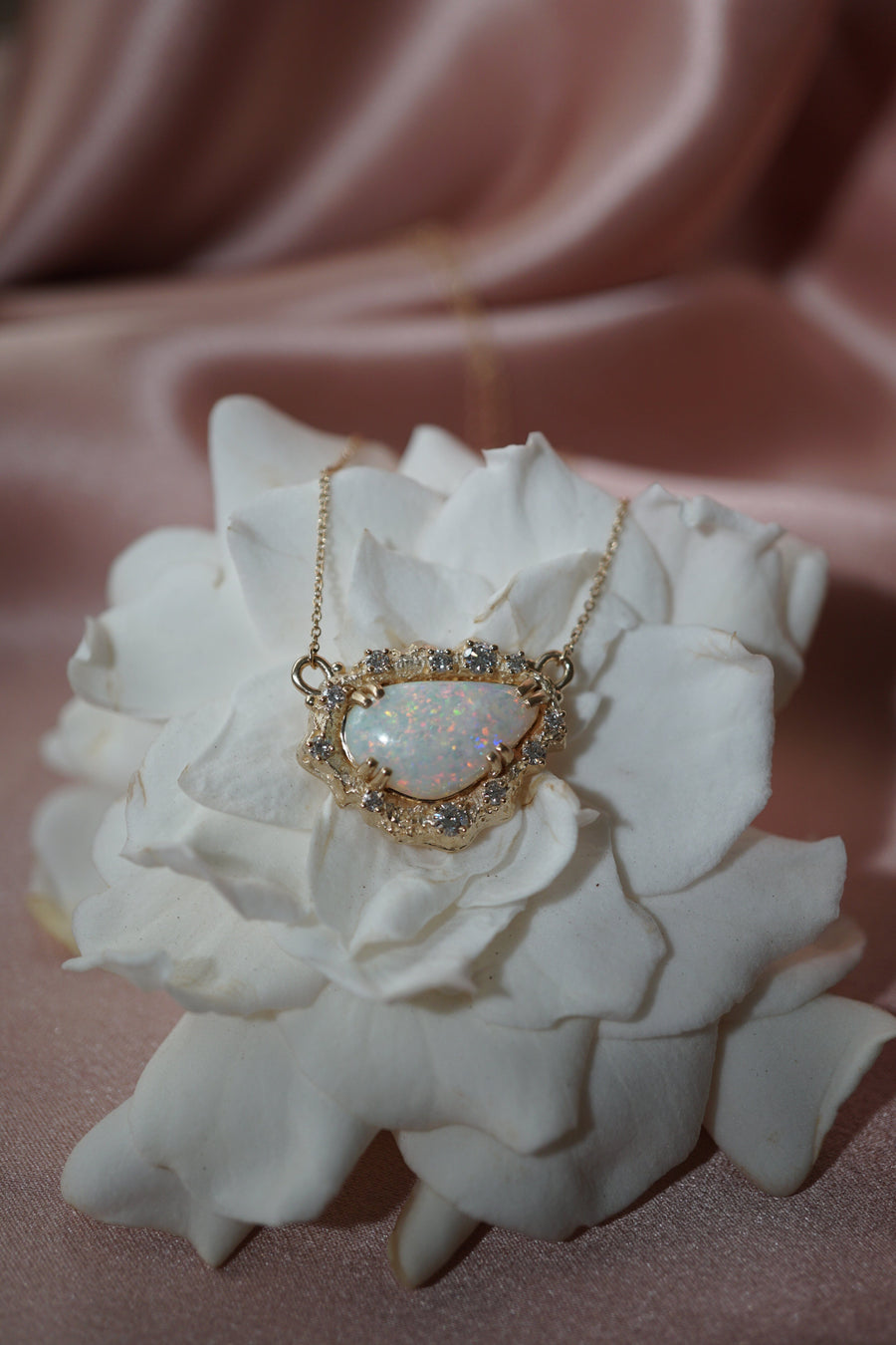 Opal Diamond Moonscape Necklace Jewelry Bayou with Love 