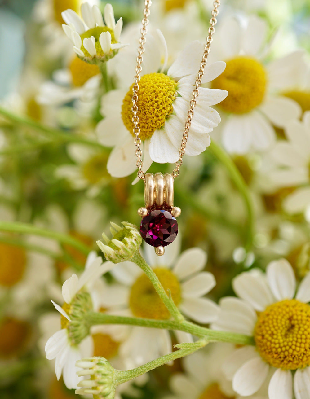 Garnet Birthstone Triple Orbit Necklace Jewelry Bayou with Love 