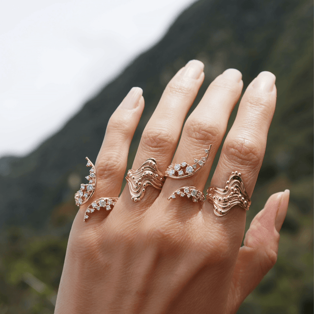 Double Diamond Moon Ring Jewelry Bayou with Love 