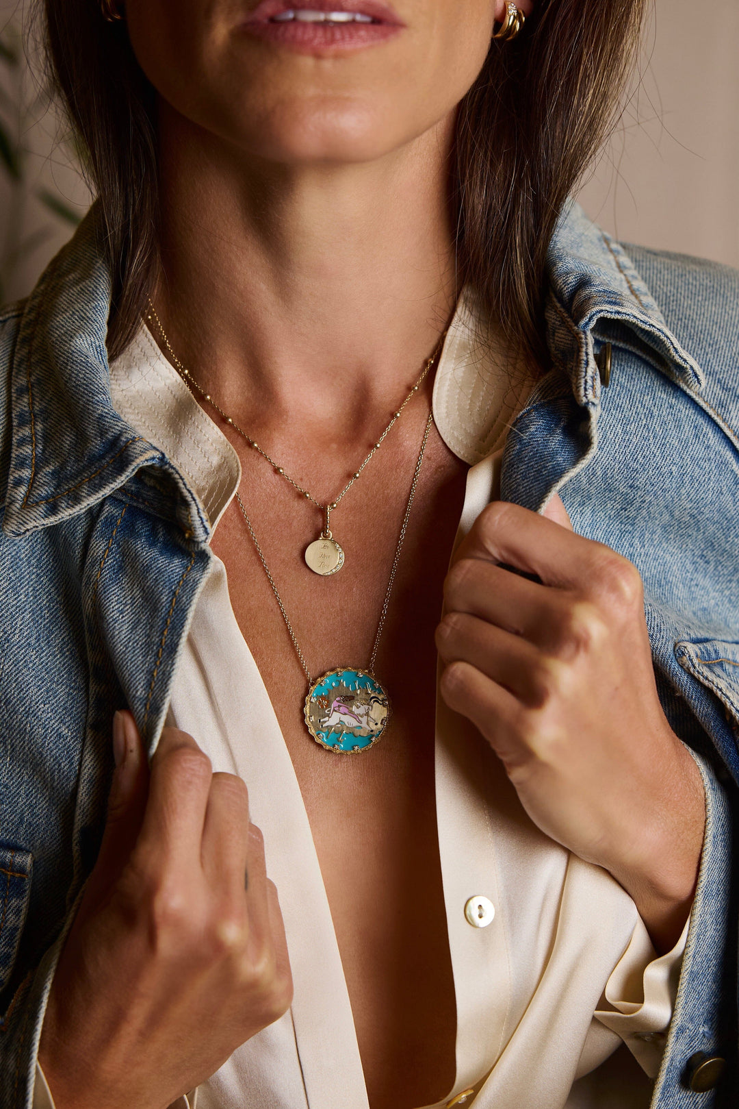 Enamel + Diamond Bull Coin Jewelry Bayou with Love 