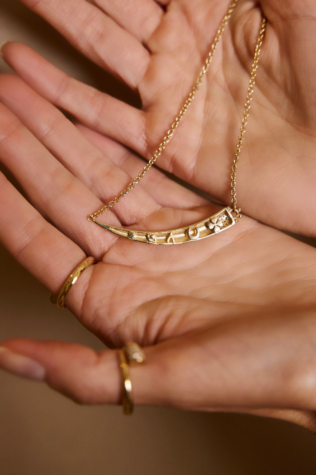 Soleil Diamond Pavé Tusk Necklace Jewelry Bayou with Love 