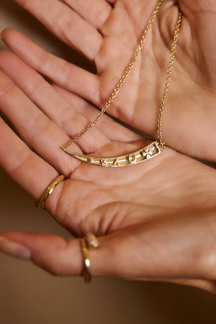 Soleil Diamond Pavé Tusk Necklace Jewelry Bayou with Love 