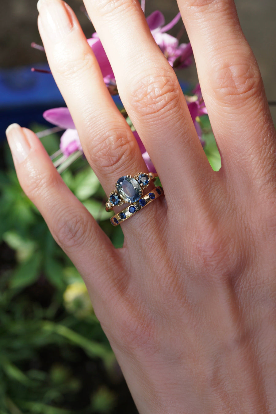 Blue Sapphire Lyra Jewelry Bayou with Love 
