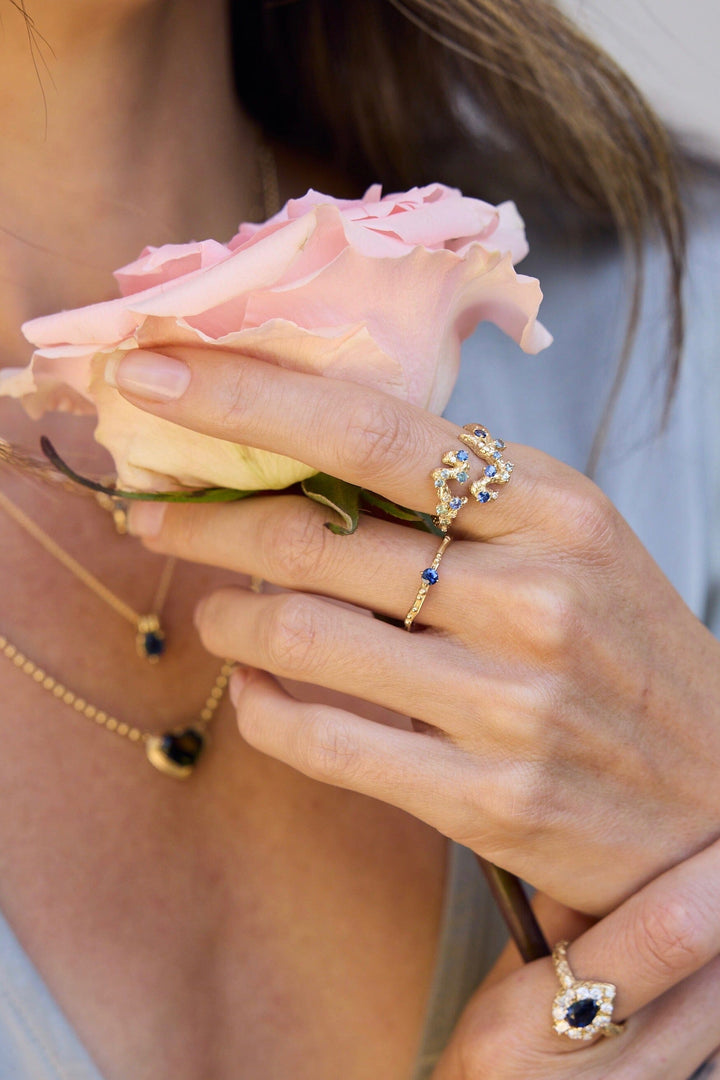 Open Moonscape Sapphire Ring