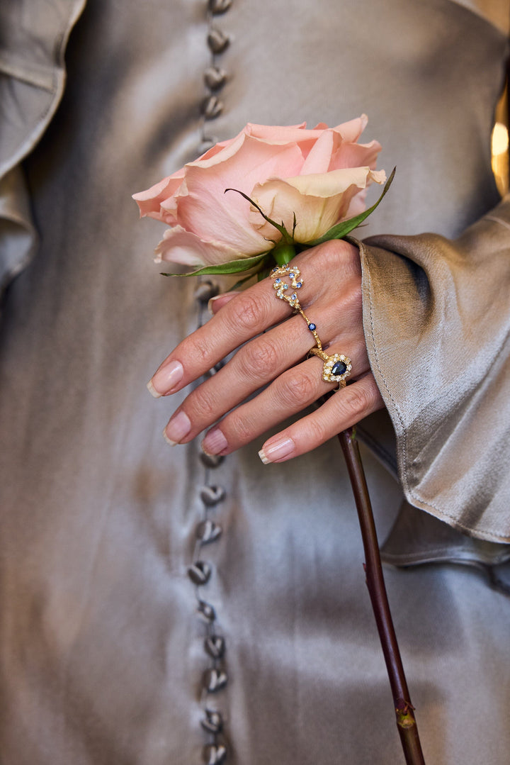 Open Moonscape Sapphire Ring
