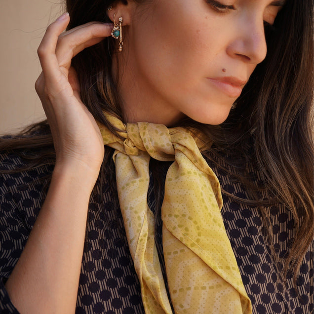 Upcycled Crepe Silk Neckerchief | Waves Accessories Bayou with Love 
