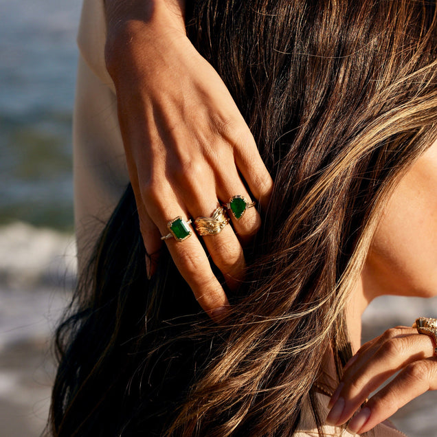 The Bayou Emerald + Diamond Ring Jewelry Bayou with Love 