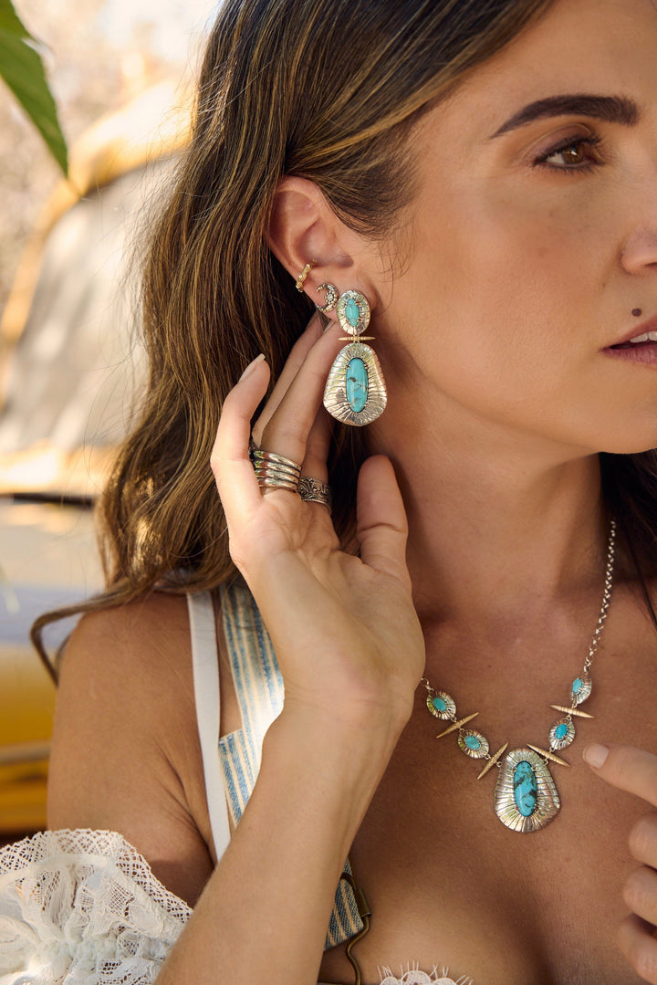 Limpet Turquoise Drop Earrings Jewelry Bayou with Love 