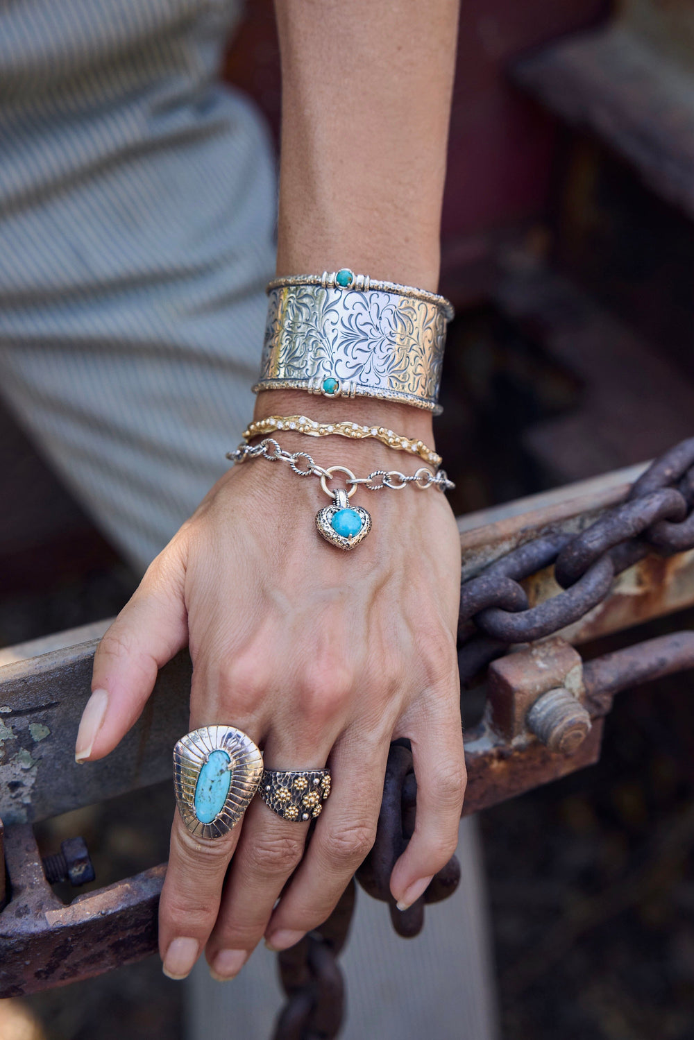 Bohemian Turquoise Cuff Jewelry Bayou with Love 