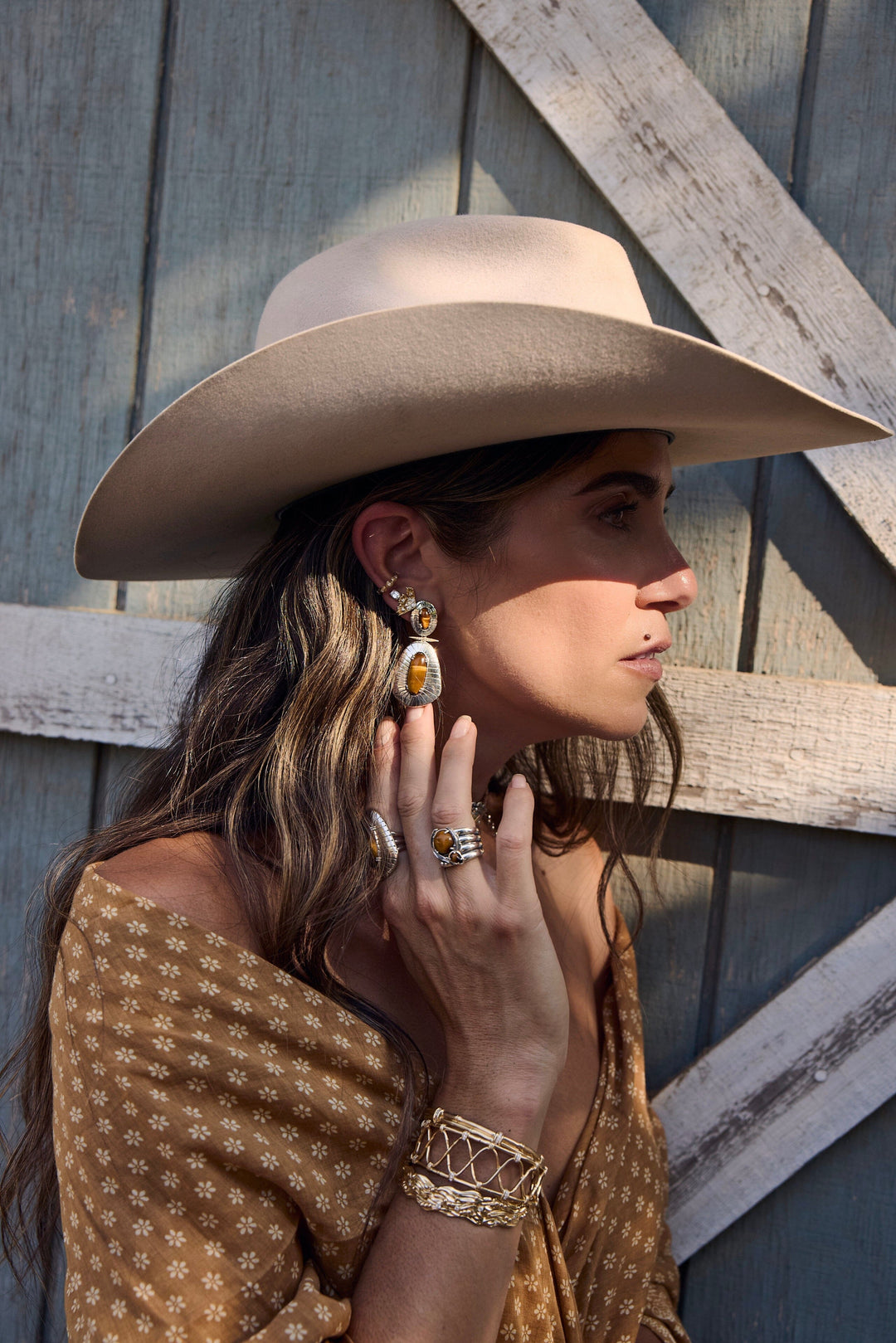 Limpet Tiger Eye Drop Earrings Jewelry Bayou with Love 