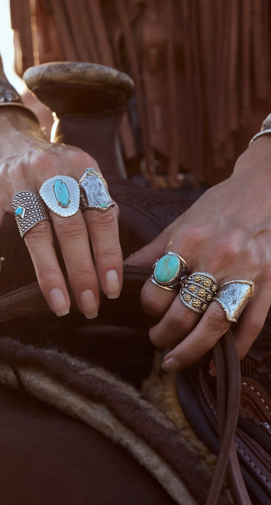 Flower Turquoise Wide Band Ring Jewelry Bayou with Love 