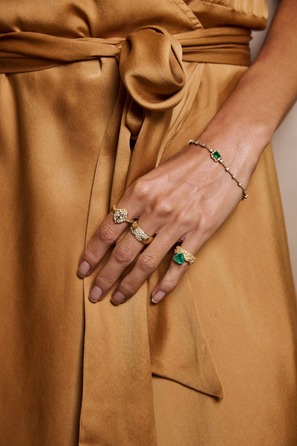 Diamond + Emerald Water Bracelet Jewelry Bayou with Love 