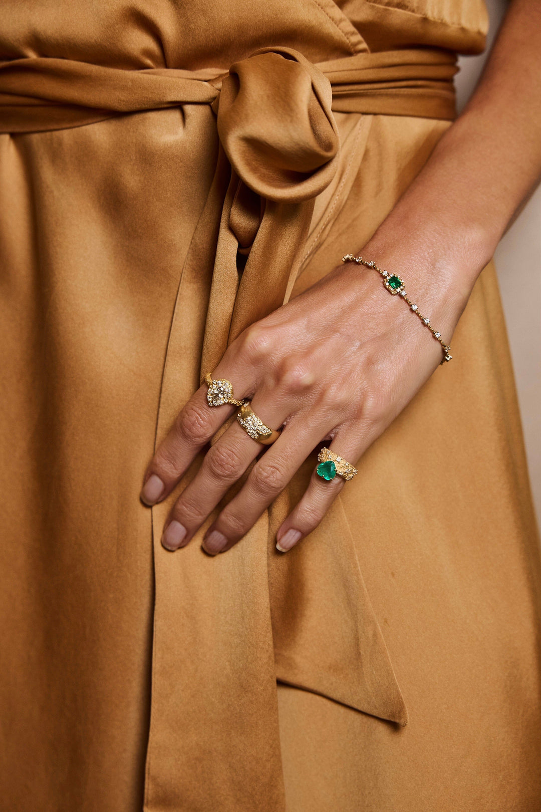 Diamond + Emerald Water Bracelet Jewelry Bayou with Love 