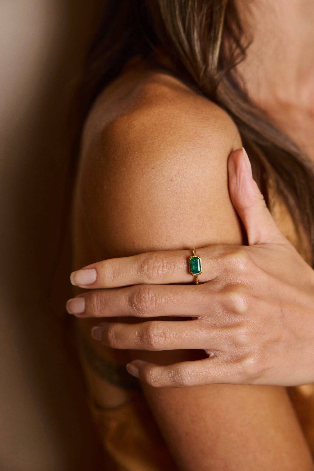 Emerald Rattan Ring Jewelry Bayou with Love 