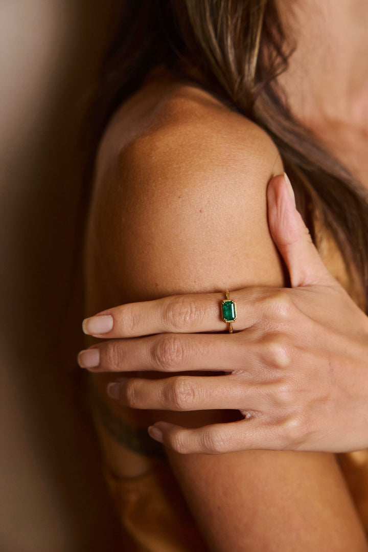 Emerald Rattan Ring Jewelry Bayou with Love 