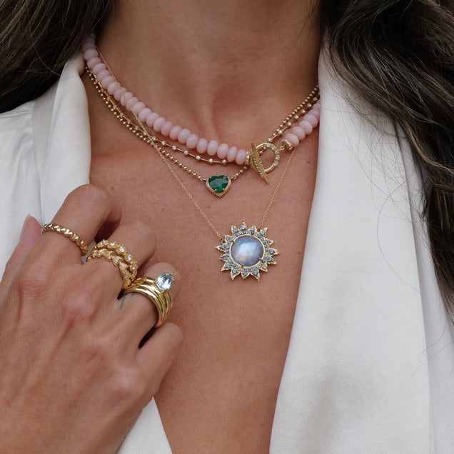 Rainbow Moonstone Necklace Jewelry Bayou with Love 