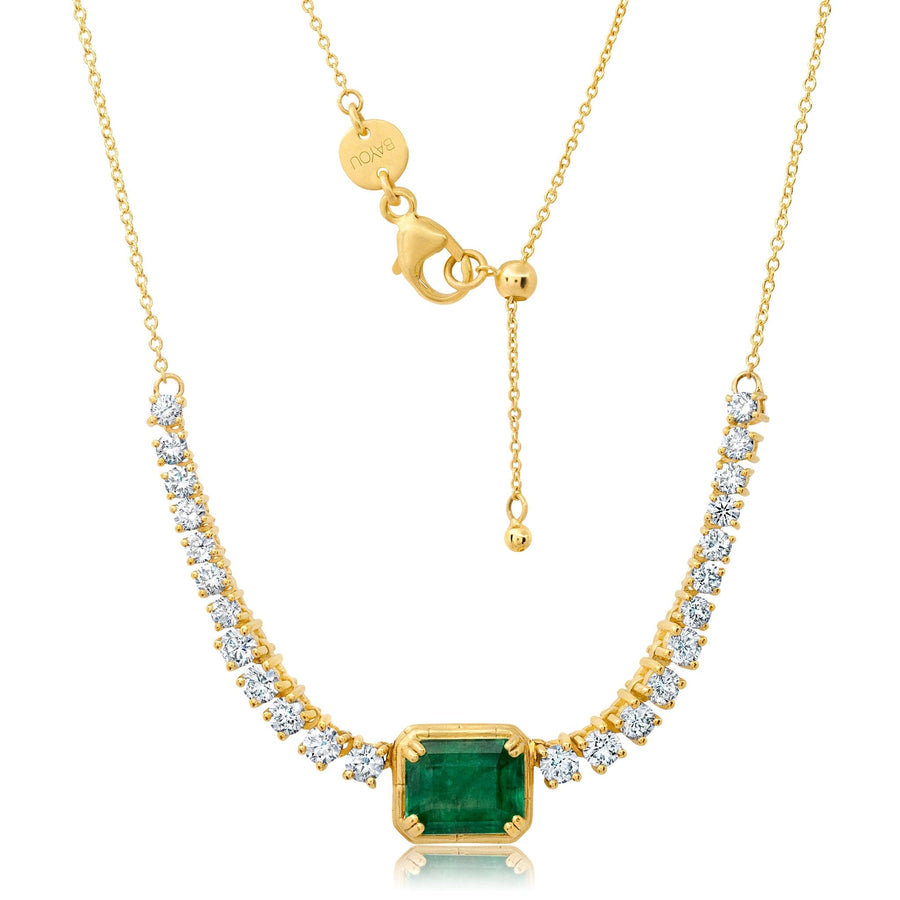 35 Emerald + Diamond Necklace Jewelry Bayou with Love 