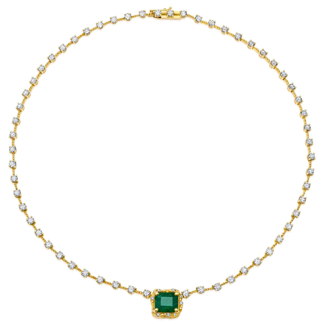 36 Diamond Water Emerald Choker Jewelry Bayou with Love 