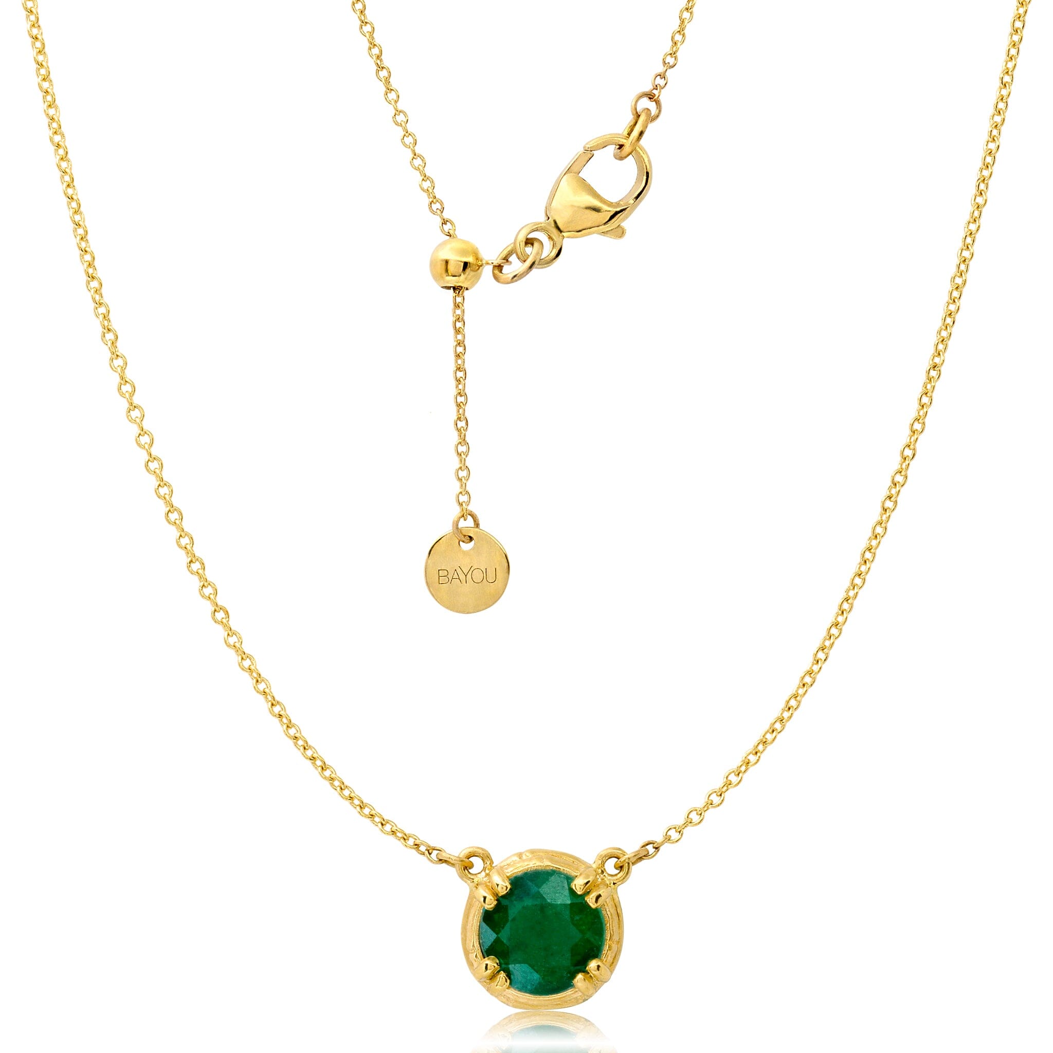 Round Emerald Rattan Necklace Jewelry Bayou with Love 