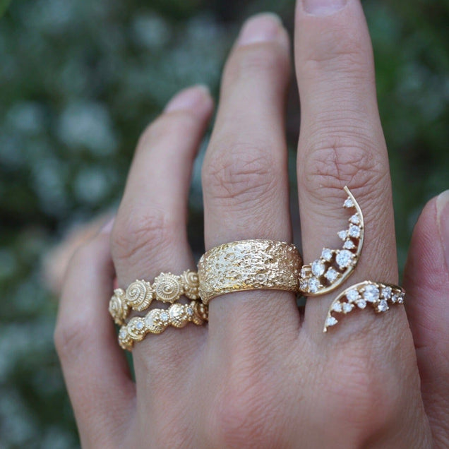 Double Diamond Moon Ring Jewelry Bayou with Love 